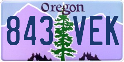 OR license plate 843VEK