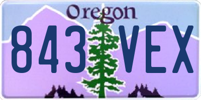 OR license plate 843VEX