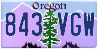 OR license plate 843VGW