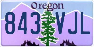 OR license plate 843VJL