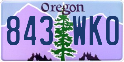 OR license plate 843WKO