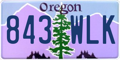 OR license plate 843WLK