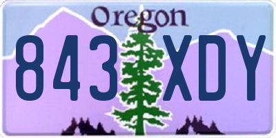 OR license plate 843XDY