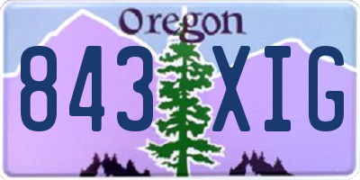 OR license plate 843XIG