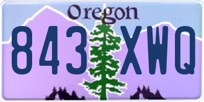 OR license plate 843XWQ