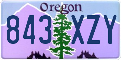 OR license plate 843XZY