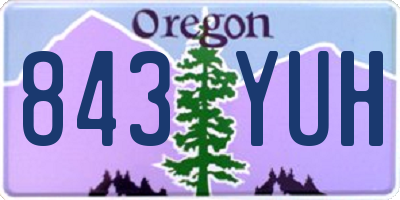 OR license plate 843YUH