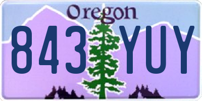 OR license plate 843YUY