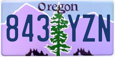 OR license plate 843YZN