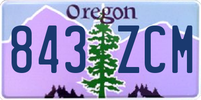 OR license plate 843ZCM