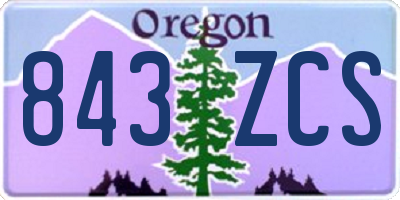 OR license plate 843ZCS