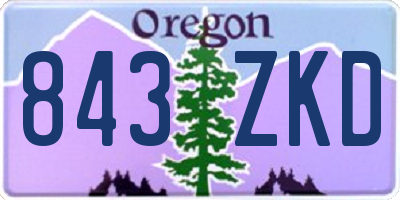 OR license plate 843ZKD