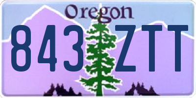 OR license plate 843ZTT