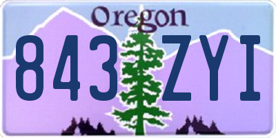 OR license plate 843ZYI