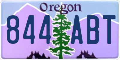 OR license plate 844ABT