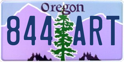 OR license plate 844ART