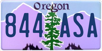 OR license plate 844ASA