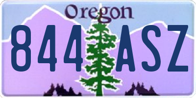 OR license plate 844ASZ