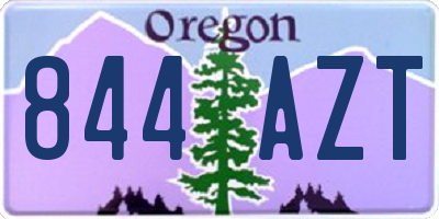 OR license plate 844AZT