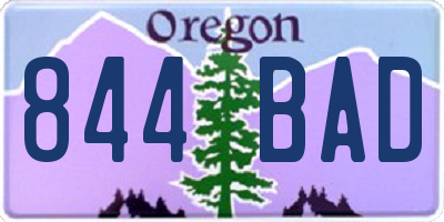 OR license plate 844BAD