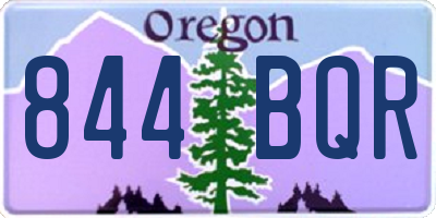 OR license plate 844BQR