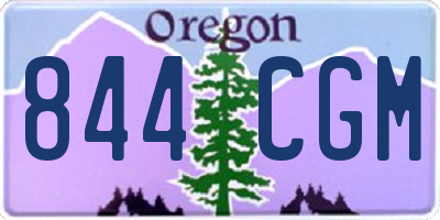 OR license plate 844CGM