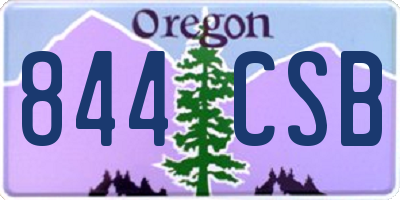 OR license plate 844CSB