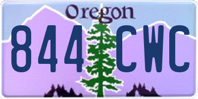 OR license plate 844CWC