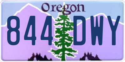 OR license plate 844DWY