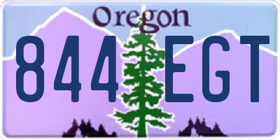 OR license plate 844EGT