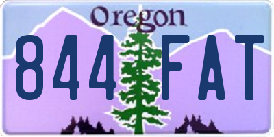 OR license plate 844FAT