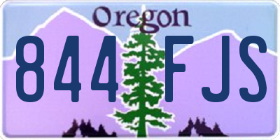 OR license plate 844FJS