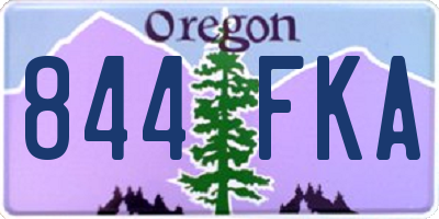 OR license plate 844FKA