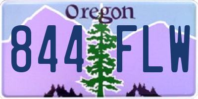 OR license plate 844FLW
