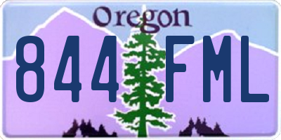 OR license plate 844FML
