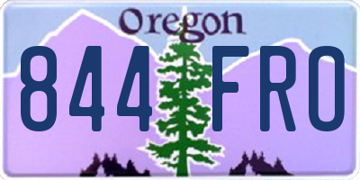 OR license plate 844FRO