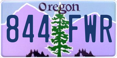 OR license plate 844FWR