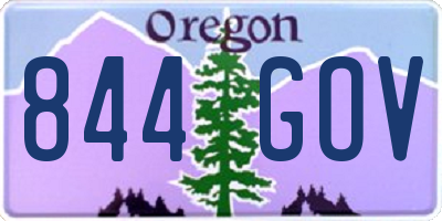 OR license plate 844GOV