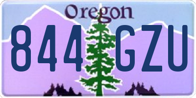 OR license plate 844GZU