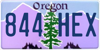 OR license plate 844HEX