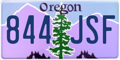 OR license plate 844JSF