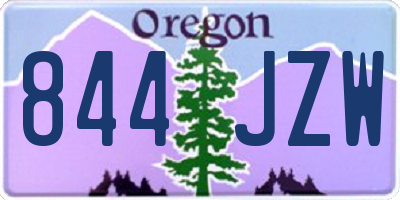 OR license plate 844JZW