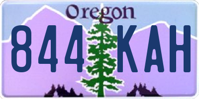OR license plate 844KAH