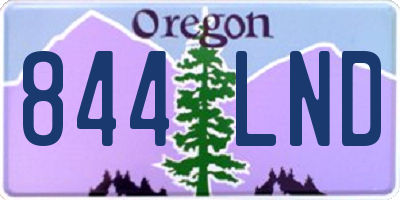 OR license plate 844LND