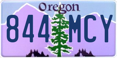 OR license plate 844MCY