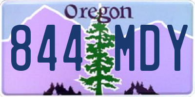 OR license plate 844MDY