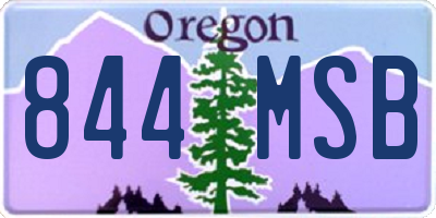 OR license plate 844MSB