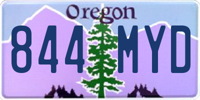 OR license plate 844MYD
