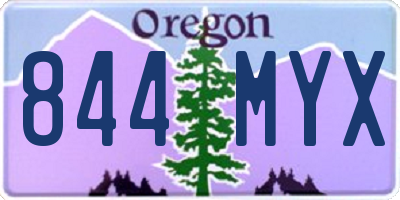 OR license plate 844MYX
