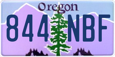 OR license plate 844NBF